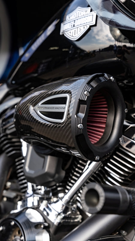 PFM Air Cleaners - Performance Machine 08-16 FLH, 16-17 FLST TBW (Excl 17-UP Tour) C4 Series Air Cleaner - CF/Black Ops