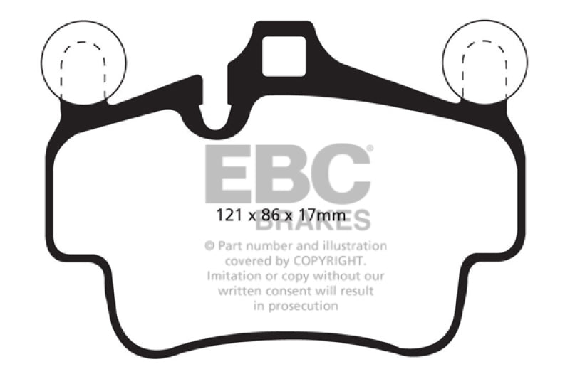 EBC Redstuff Brake Pad Sets - EBC 07-08 Porsche 911 (997) (Cast Iron Rotor only) 3.6 Carrera 2 Redstuff Front Brake Pads