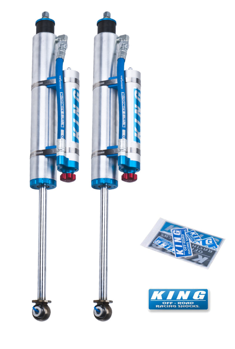 KIN 2.5 Shocks - King Shocks 07-18 Jeep Wrangler JK Front 2.5 Dia Piggy Hose Res Shock 6in Lift w/Adjuster (Pair)