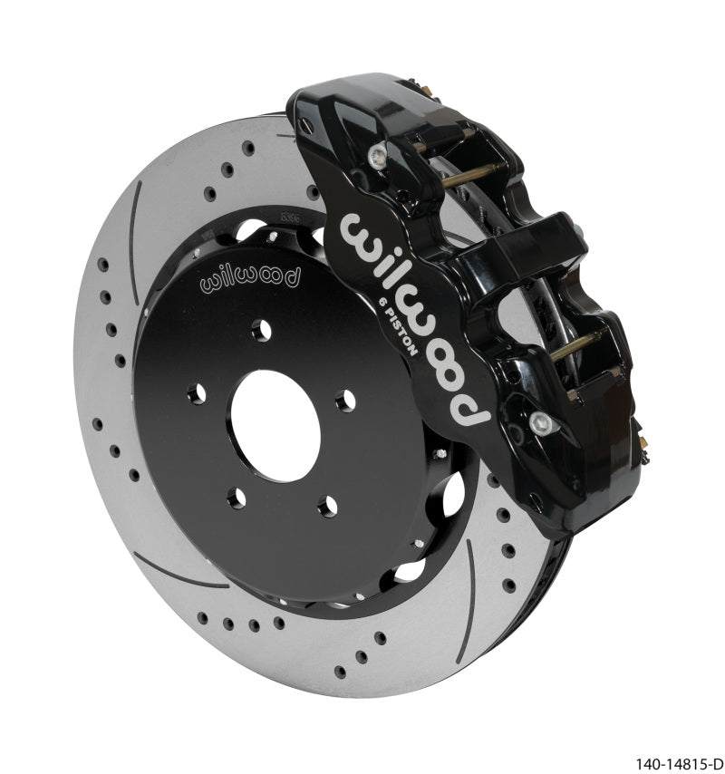 WIL Aero Brake Kit - Wilwood AERO6 Front Hat Kit 14.00 Drilled 03-09 Nissan 350Z w/Lines