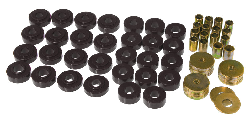 PRO Body/Subframe Bush - Blk - Prothane 65-67 GM Convertible Body Mount Kit - Black