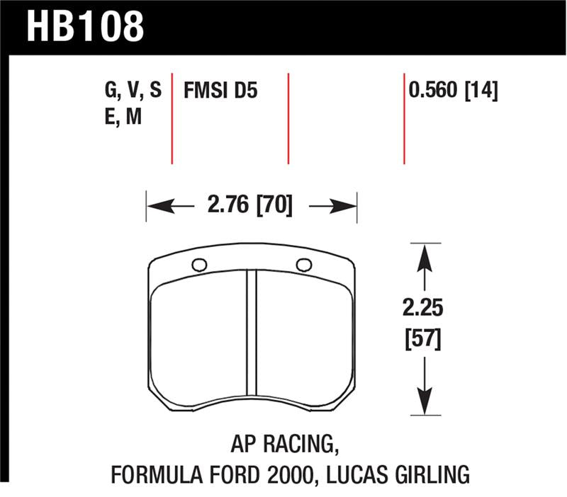 HAWK Blue 9012 Brake Pad Sets - Hawk AP Racing 14mm Blue 9012 Race Brake Pads