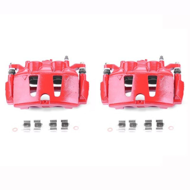 PSB Red Calipers - Power Stop 2017 Chrysler Pacifica Front Red Calipers w/Brackets - Pair