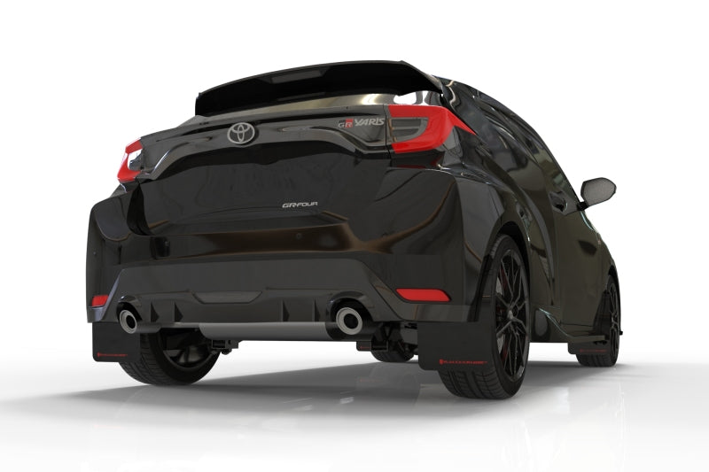 RAL UR Blk Flap/Rd Logo - Rally Armor 20-25 Toyota GR Yaris Black Mud Flap w/Red Logo
