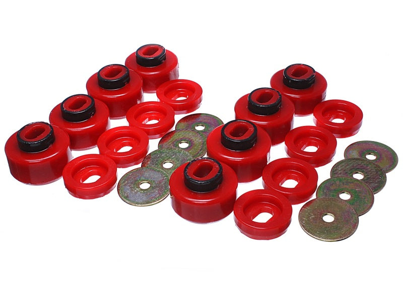 ES Body Mounts - Red - Energy Suspension 07-10 Chevy K2500/3500HD Body Mount Set - Red