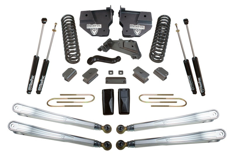 MXT 4-Link Arms & Brackets - MaxTrac 13-18 RAM 3500 4WD 6in/3in MaxPro Coil Lift Kit w/4-Link Arms & MaxTrac Shocks
