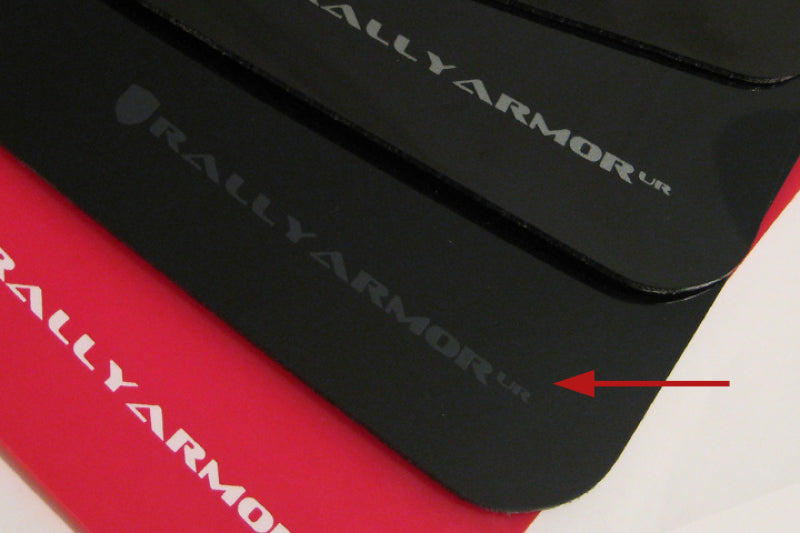 RAL UR Blk Flap/Grey Logo - Rally Armor 03-08 Subaru Forester Black UR Mud Flap w/ Grey Logo
