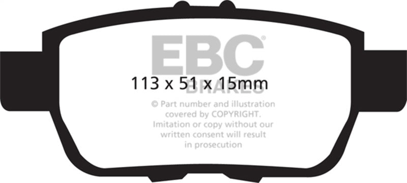 EBC Greenstuff Brake Pad Sets - EBC 05-14 Honda Ridgeline 3.5 Greenstuff Rear Brake Pads