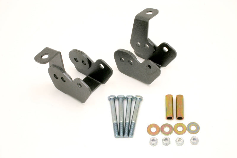 BMR Control Arm Mounts - BMR 82-02 3rd Gen F-Body Bolt-On Control Arm Relocation Brackets - Black Hammertone