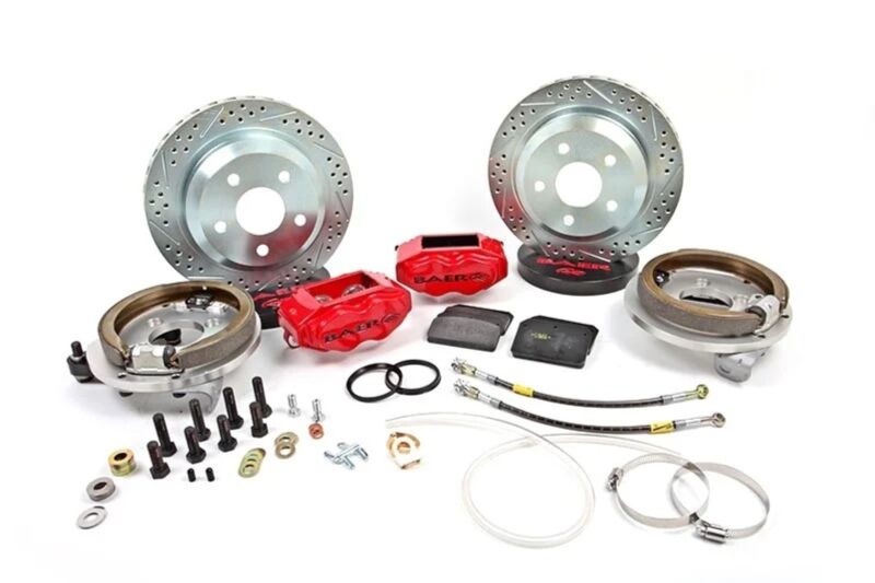 BAE SS4 Brake Kits - Baer Brakes Ford 8.8in C-Clip Rear Ends 12in SS4 Rear SDZ Brake Kit - Red