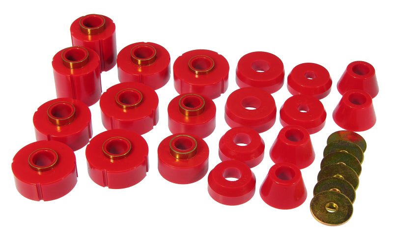 PRO Body/Subframe Bush - Red - Prothane 73-77 Chevy K10 Blazer Body Mount Kit - Red