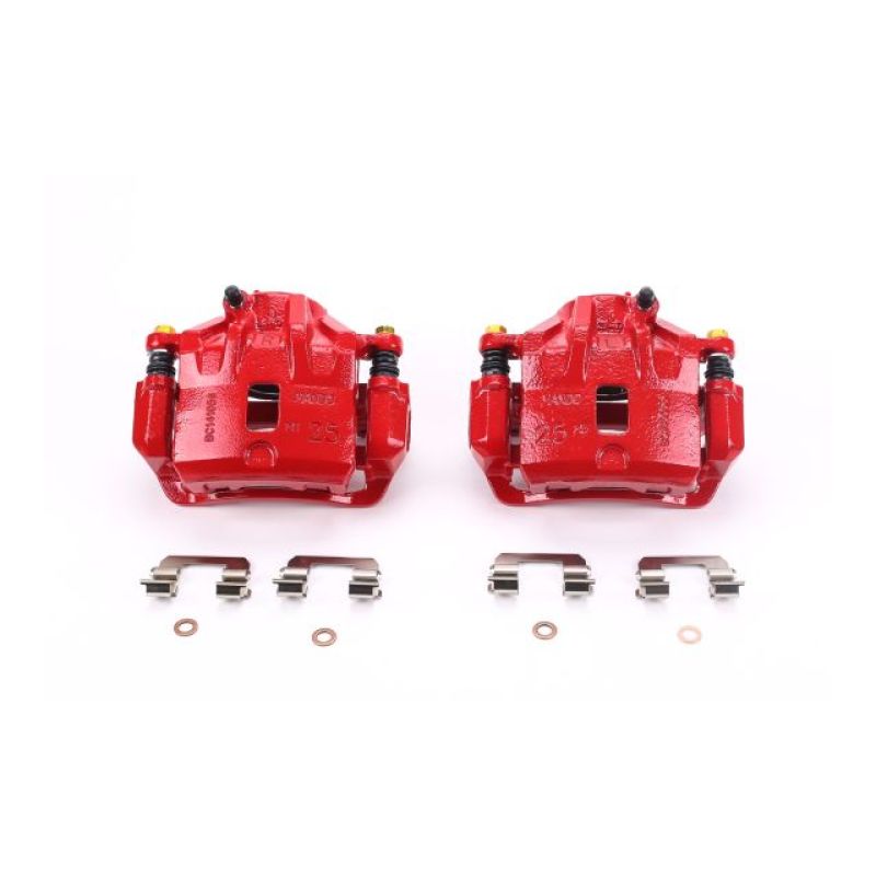 PSB Red Calipers - Power Stop 04-05 Hyundai Sonata Front Red Calipers w/Brackets - Pair