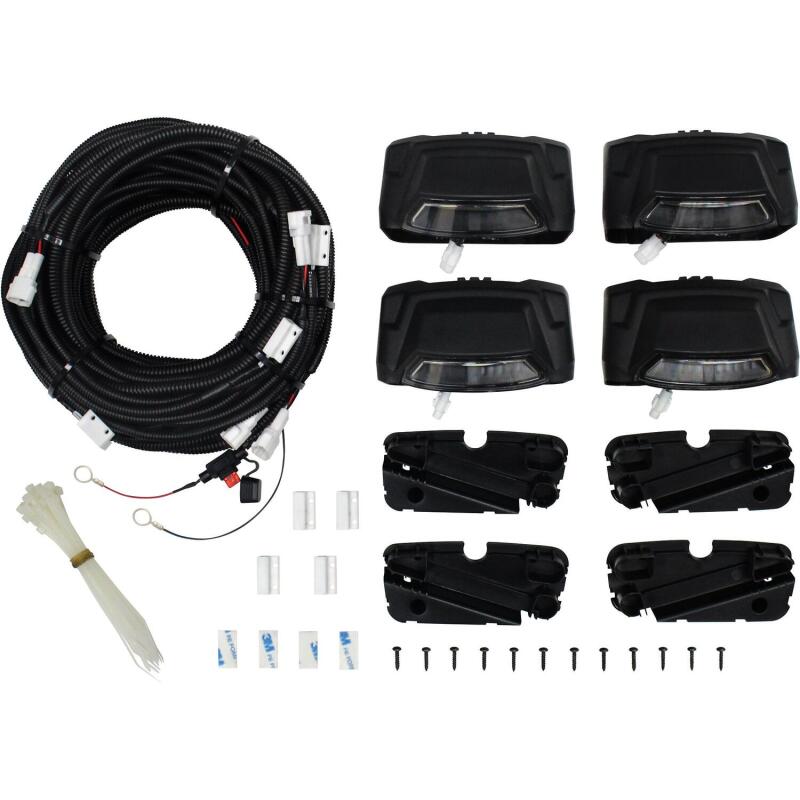 WES Nerf Bars - R5 - Westin R5 LED Light Kit - 4 End Caps Integrated LED Lights w/ Wiring Harness - Black