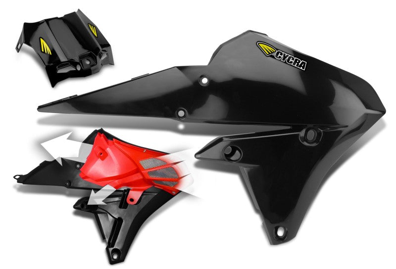 CYC Radiator Shroud - Cycra 15-19 Yamaha WR250F Powerflow Radiator Shrouds - Black