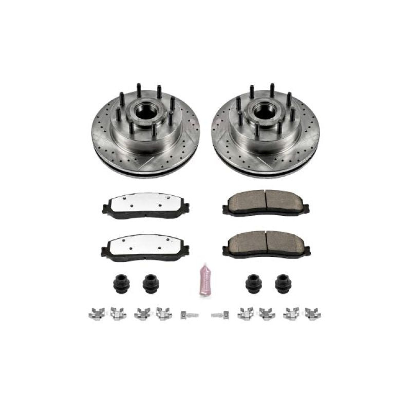 PSB Evolution Drill/Slot Rotor - Power Stop 2012 Ford F-350 Super Duty Front Z36 Truck & Tow Brake Kit