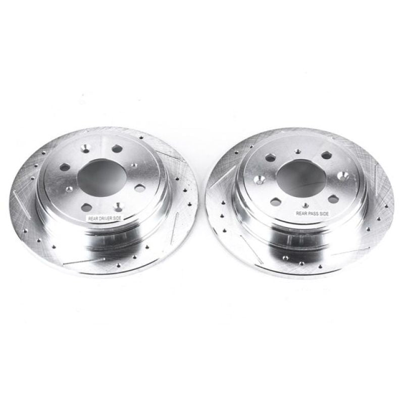 PSB Evolution Drill/Slot Rotor - Power Stop 90-01 Acura Integra Rear Evolution Drilled & Slotted Rotors - Pair