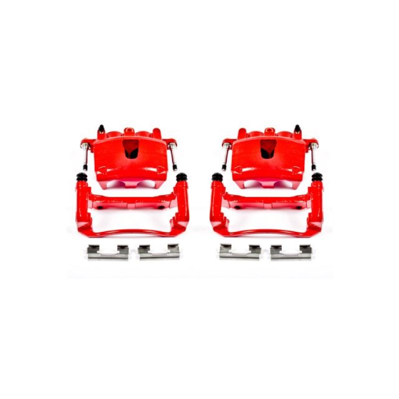 PSB Red Calipers - Power Stop 06-10 Jeep Commander Front Red Calipers w/Brackets - Pair