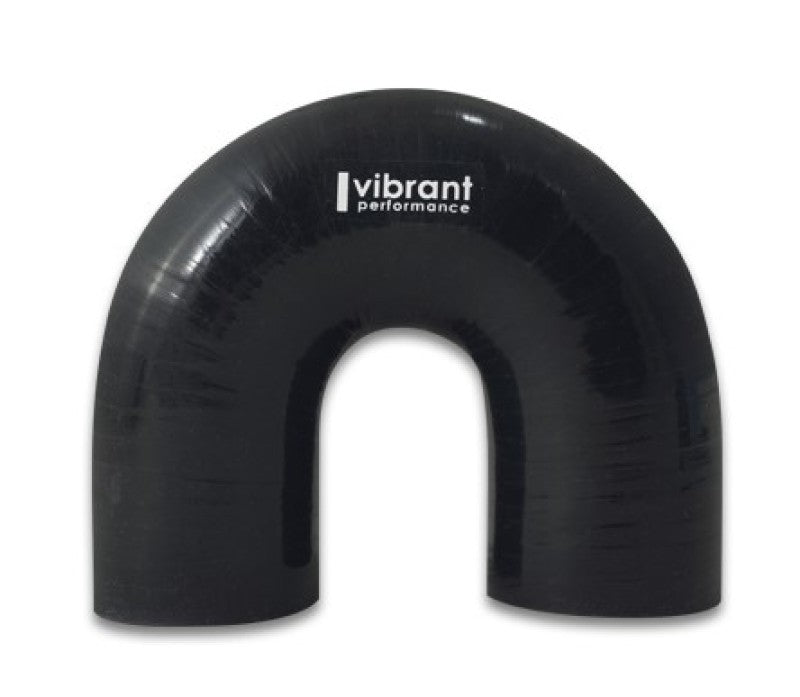 VIB 4 Ply Hoses - Vibrant 4 Ply Reinforced Silicone Elbow Connector - 3in ID x 4.25in Leg 180 Deg Elbow (BLACK)