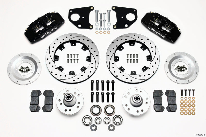 WIL Dynapro Brake Kit - Wilwood Dynapro 6 Front Hub Kit 12.19in Drilled 62-72 CDP B & E Body-Drum