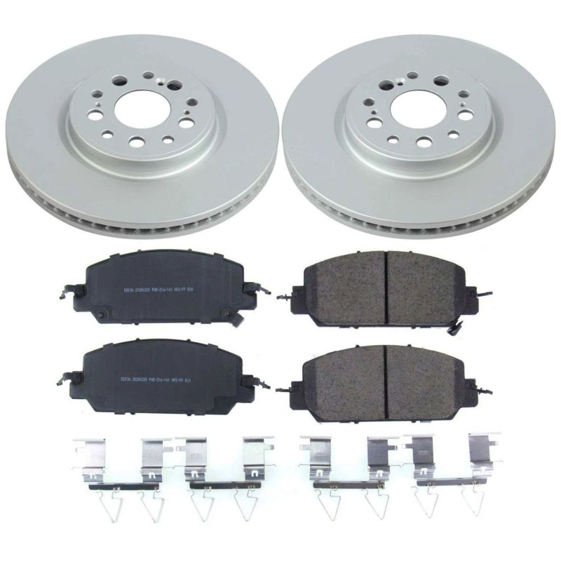 PSB Z17 Evolution Coated Kit - Power Stop 17-19 Honda Clarity Front Z17 Evolution Geomet Coated Brake Kit