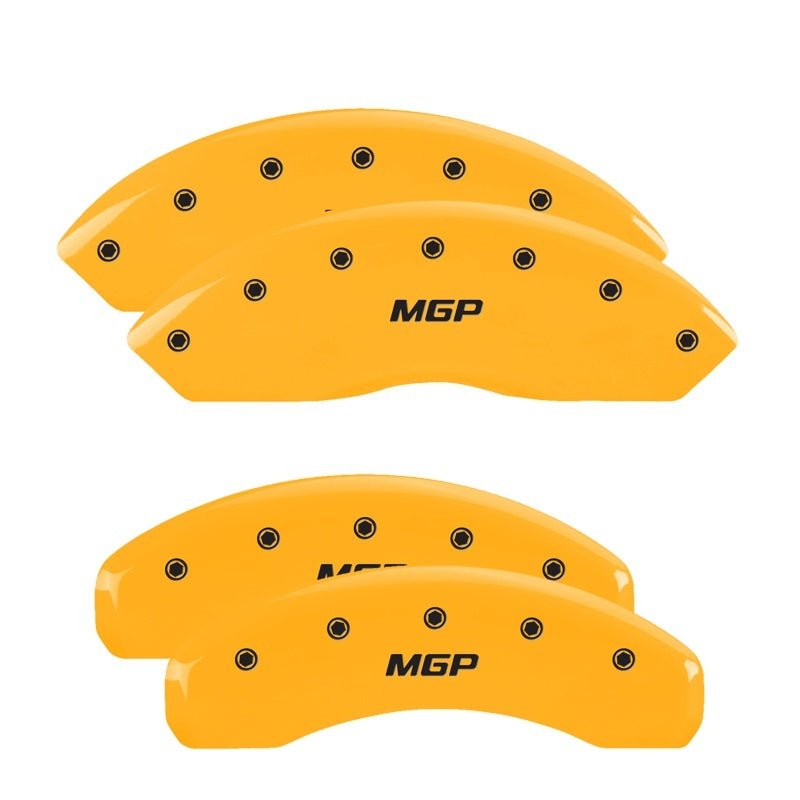 MGP Caliper Covers 4 Standard - MGP 4 Caliper Covers Engraved Front & Rear MGP Yellow finish black ch