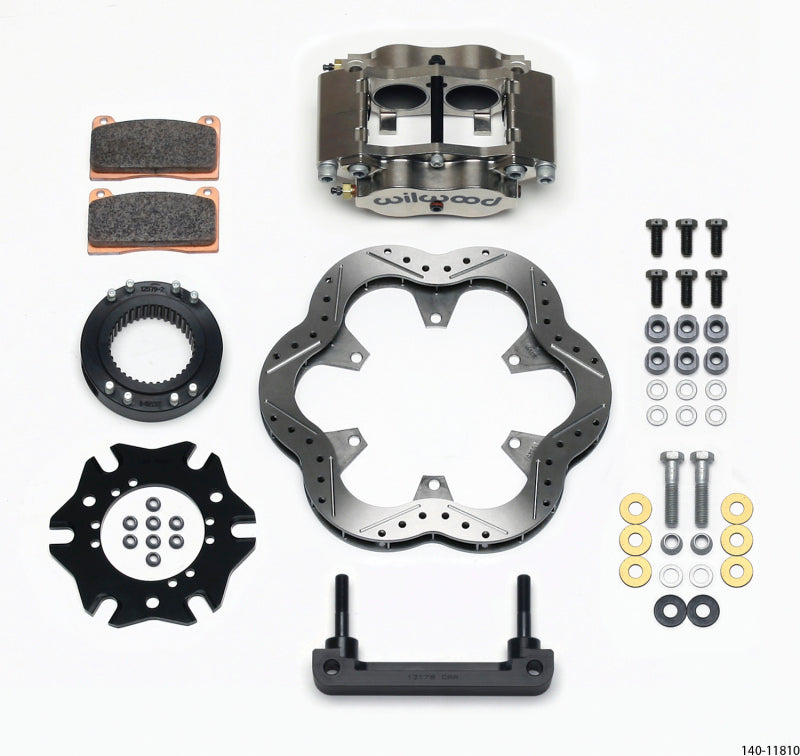 WIL Dynalite Brake Kit - Wilwood Billet Narrow Dynalite Radial Mount Rear Inboard Midget Kit 10.50in SuperAlloy Vented Rotor