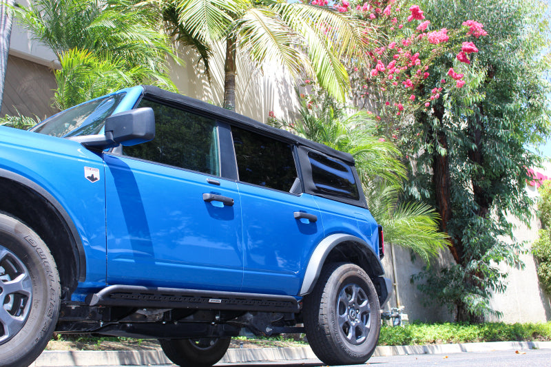 GOR Frame Mount Sliders - Go Rhino 21-24 Ford Bronco 4WD 4dr (Excl. Bronco Sport) Frame Mount Sliders - Tex. Blk