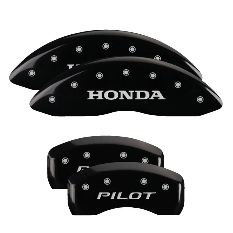 MGP Caliper Covers 4 Logo - MGP 4 Caliper Covers Engraved Front Honda Engraved Rear Pilot/2016 Black finish silver ch