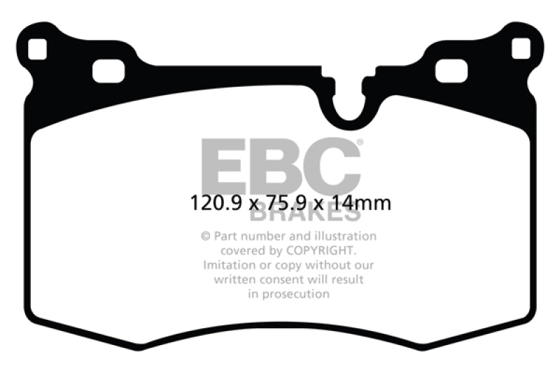EBC Greenstuff Brake Pad Sets - EBC 09-14 Mini Hardtop 1.6 Turbo J.C Works Greenstuff Front Brake Pads