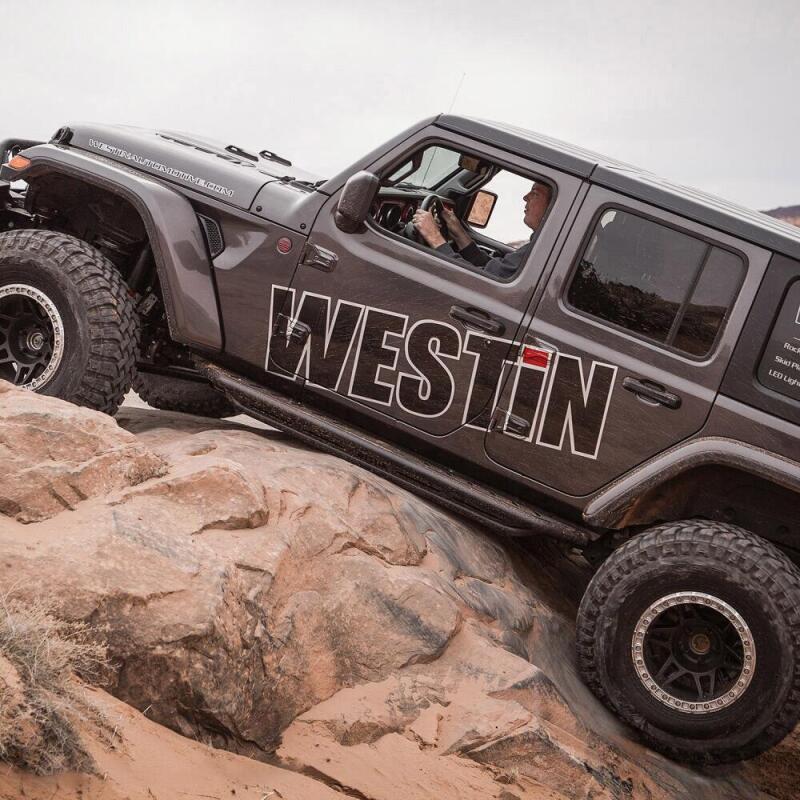 WES Snyper Rock Rail Steps - Westin/Snyper 2018+ Jeep Wrangler JL Unlimited 4DR Triple Tube Rock Rail Steps - Textured Black
