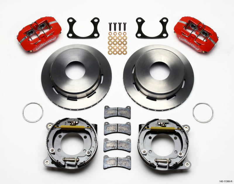 WIL Dynapro Brake Kit - Wilwood Dynapro Low-Profile 11.00in P-Brake Kit - Red Big Ford 2.36in Offset Currie