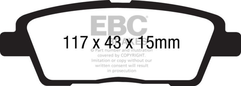 EBC Yellowstuff Brake Pad Sets - EBC 10-11 Hyundai Genesis 3.8 Yellowstuff Rear Brake Pads