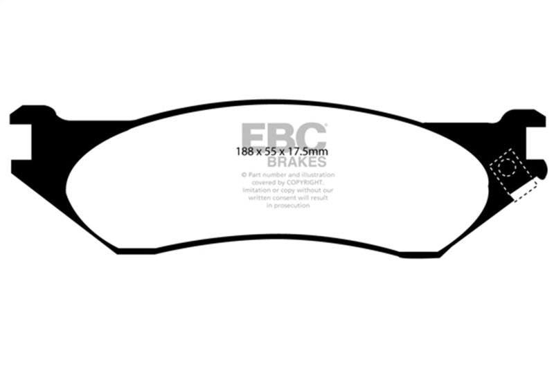 EBC Extra Duty Brake Pad Sets - EBC 00-01 Dodge Ram 1500 (4WD) Pick-up 3.9 Extra Duty Front Brake Pads