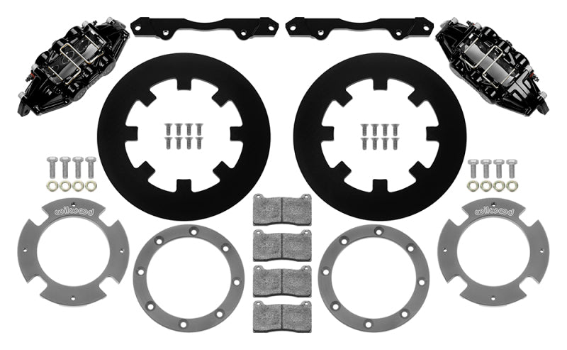 WIL UTV Big Brake Kits - Wilwood 17-21 Can-Am X3RS Black 6-Piston Front Kit 11.25in - Undrilled Rotors