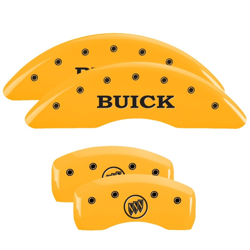 MGP Caliper Covers 4 Logo - MGP 4 Caliper Covers Engraved Front Buick Engraved Rear Buick Shield Yellow finish black ch