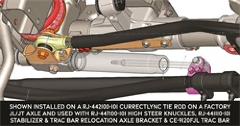 ROK Currectlync Steering Kits - RockJock JL/JT Currectlync High Steer Tie Rod Clamp Bracket