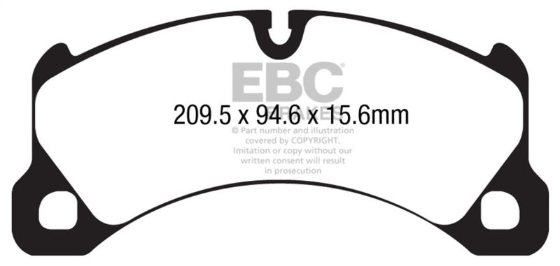 EBC Yellowstuff Brake Pad Sets - EBC 10+ Porsche Cayenne 3.6 Yellowstuff Front Brake Pads