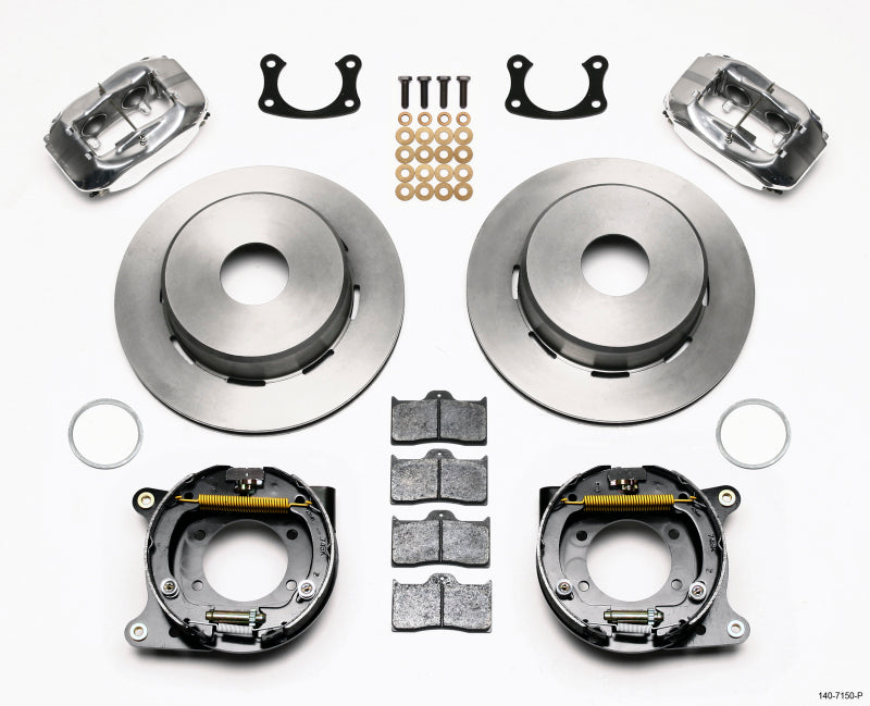 WIL Dynalite Brake Kit - Wilwood Forged Dynalite P/S Park Brake Kit Polished Big Ford New 2.50in Offset Currie Blank