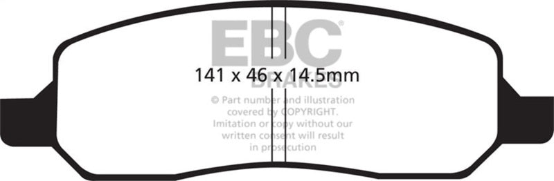 EBC Yellowstuff Brake Pad Sets - EBC 06-09 Buick Lucerne 3.8 Yellowstuff Rear Brake Pads