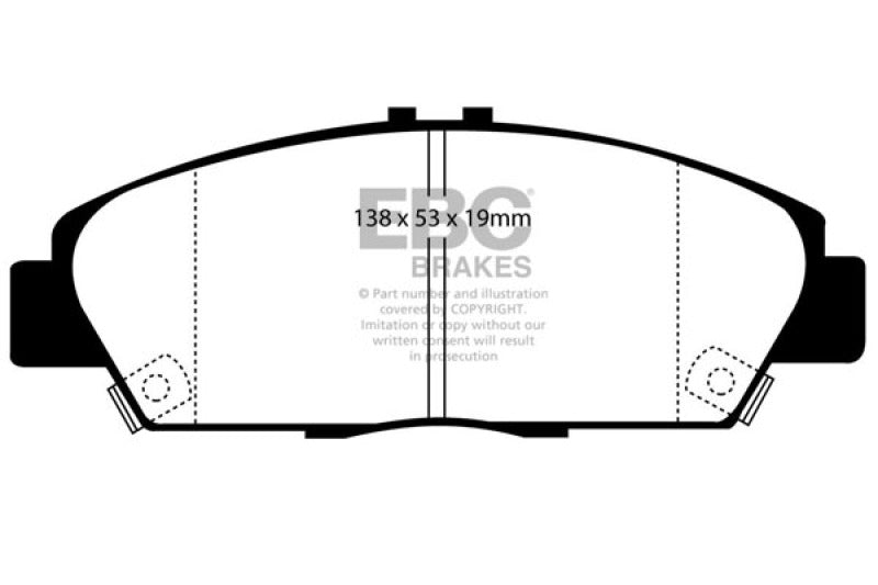EBC Ultimax2 Brake Pad Sets - EBC 92-96 Honda Prelude 2.2 Ultimax2 Front Brake Pads