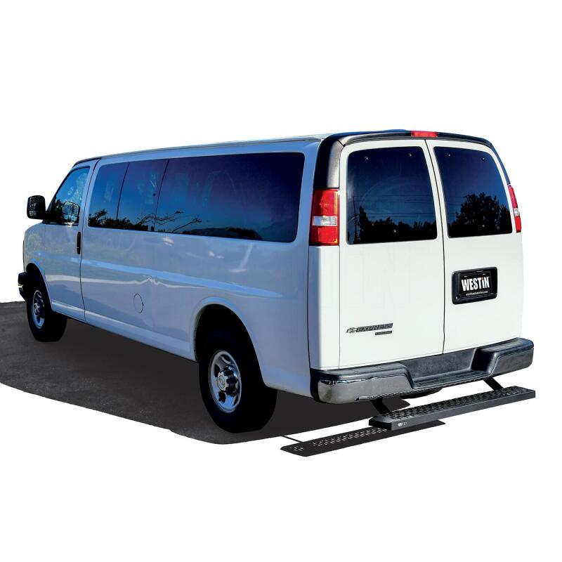 WES Running Boards - Grate - Westin Ford Transit Van 150/250/350 (Single 54in. Pass Door) Grate Steps Running Boards - Tex. Blk