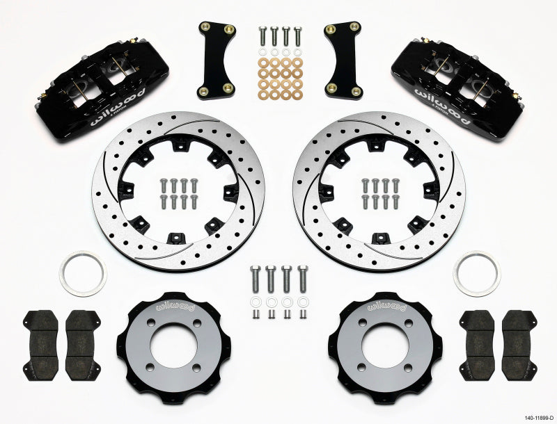 WIL Dynapro Brake Kit - Wilwood Dynapro 6 Front Hat Kit 12.19in Drilled 2011 Fiesta