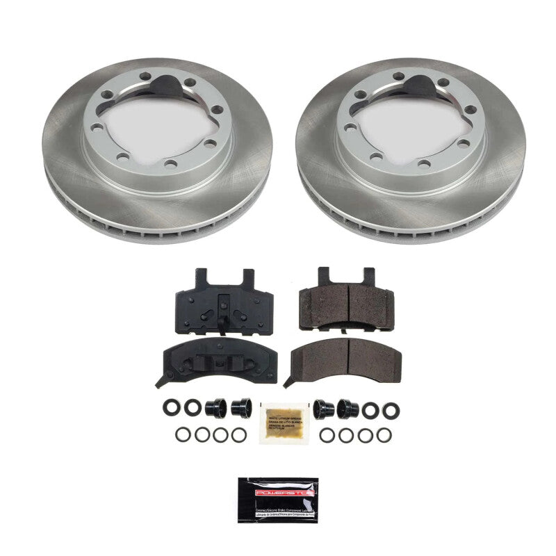 PSB Semi-Coated Rotor Kits - Power Stop 88-00 GMC K3500 Front Semi-Coated Rotor Kit