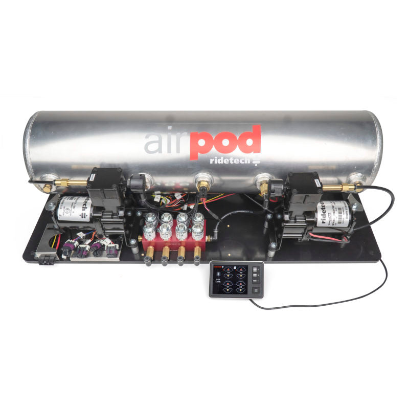 RID Air Control System - Ridetech RidePro E5 Air Ride Suspension Control System 5 Gallon Dual Compressor AirPod 1/4in Valves