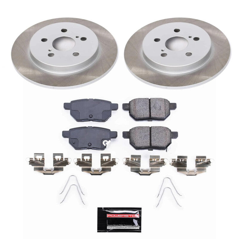 PSB Semi-Coated Rotor Kits - Power Stop 12-15 Toyota Prius Plug-In Rear Semi-Coated Rotor Kit