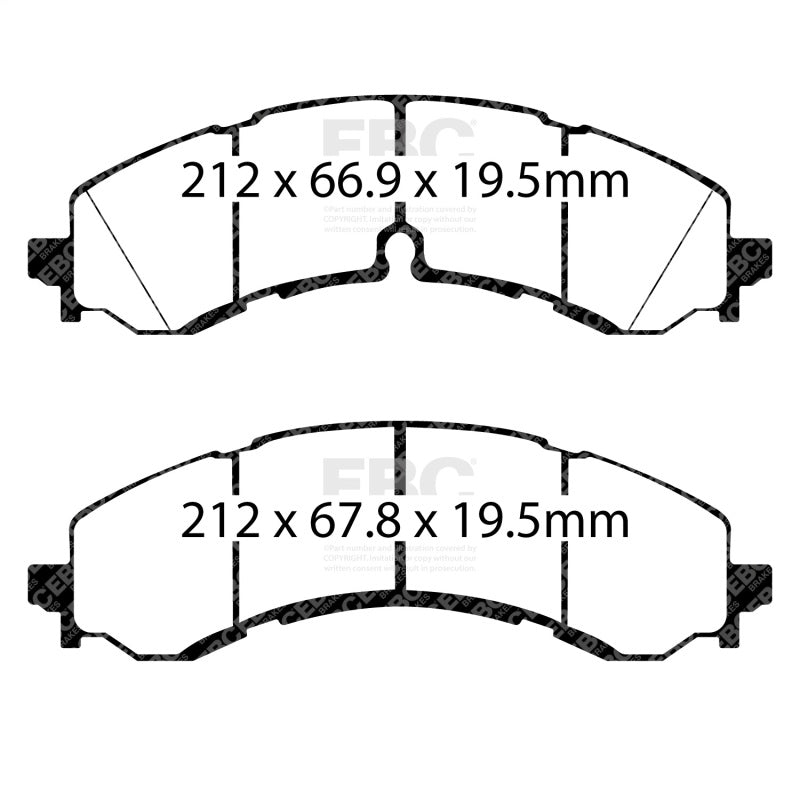 EBC Ultimax2 Brake Pad Sets - EBC 2019+ Chevrolet Silverado 2500 (2WD) Ultimax Front Brake Pads