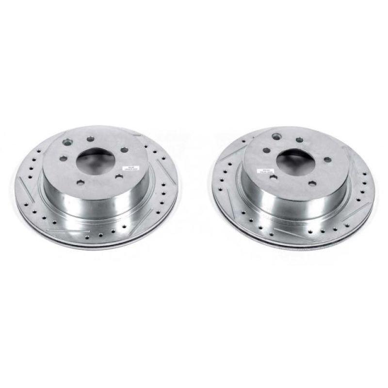 PSB Evolution Drill/Slot Rotor - Power Stop 93-97 Infiniti J30 Rear Evolution Drilled & Slotted Rotors - Pair