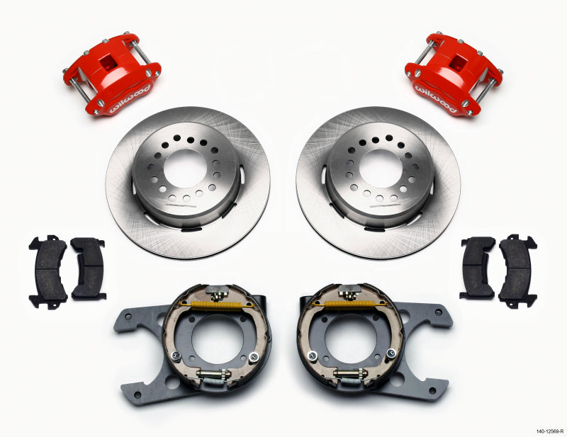 WIL D154 Brake Kit - Wilwood D154 P/S Park Brake Kit Red Chevy C-10 2.42 Offset 5-lug