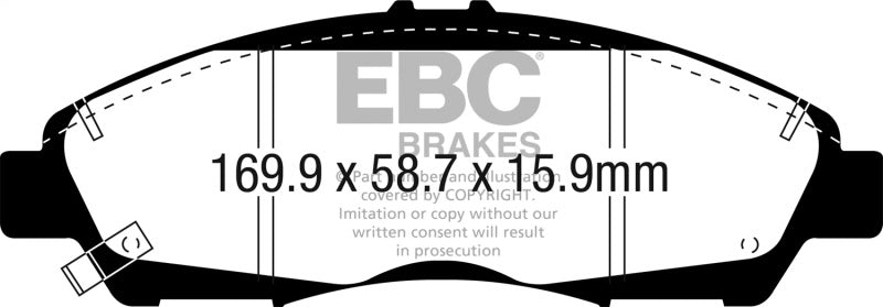 EBC Yellowstuff Brake Pad Sets - EBC 2017+ GMC Acadia (2nd Gen) 2.5L Yellowstuff Front Brake Pads
