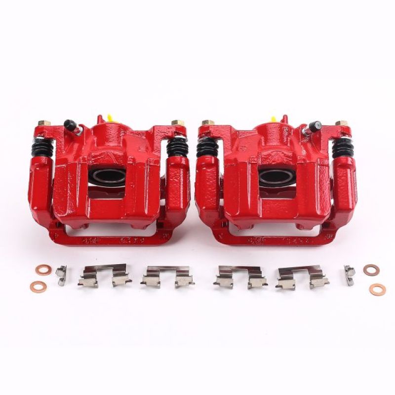 PSB Red Calipers - Power Stop 11-17 Honda Odyssey Rear Red Calipers w/Brackets - Pair
